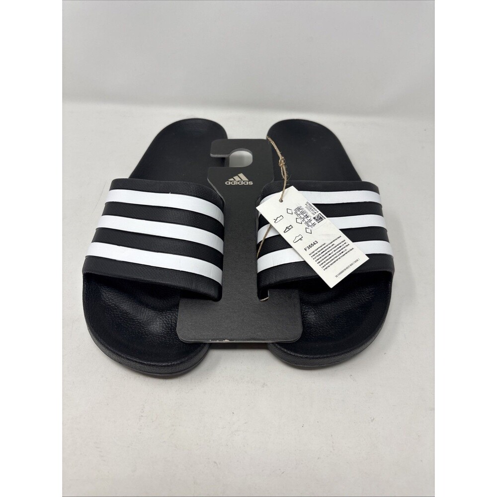 Adidas Men's Adilette Aqua Core Black / Cloud White Slides Men's Size 11 #F35543